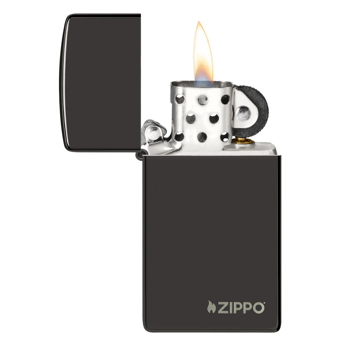 Zippo Lighter: Slim with Zippo Logo - Ebony 28123ZL - Image 3