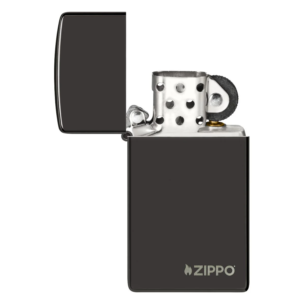 Zippo Lighter: Slim with Zippo Logo - Ebony 28123ZL - Image 4