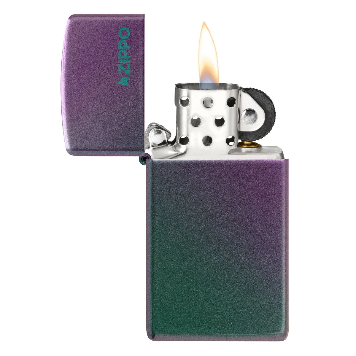 Zippo Lighter: Slim, Zippo Logo - Iridescent 49267ZL - Image 3