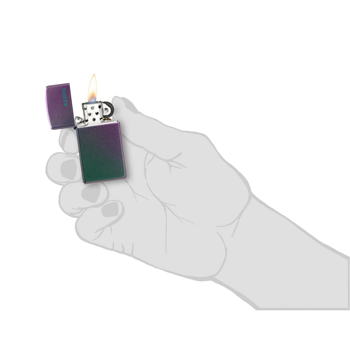 Zippo Lighter: Slim, Zippo Logo - Iridescent 49267ZL - Image 5