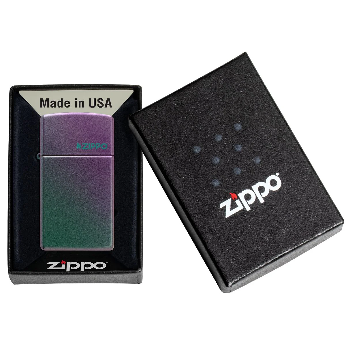 Zippo Lighter: Slim, Zippo Logo - Iridescent 49267ZL - Image 6