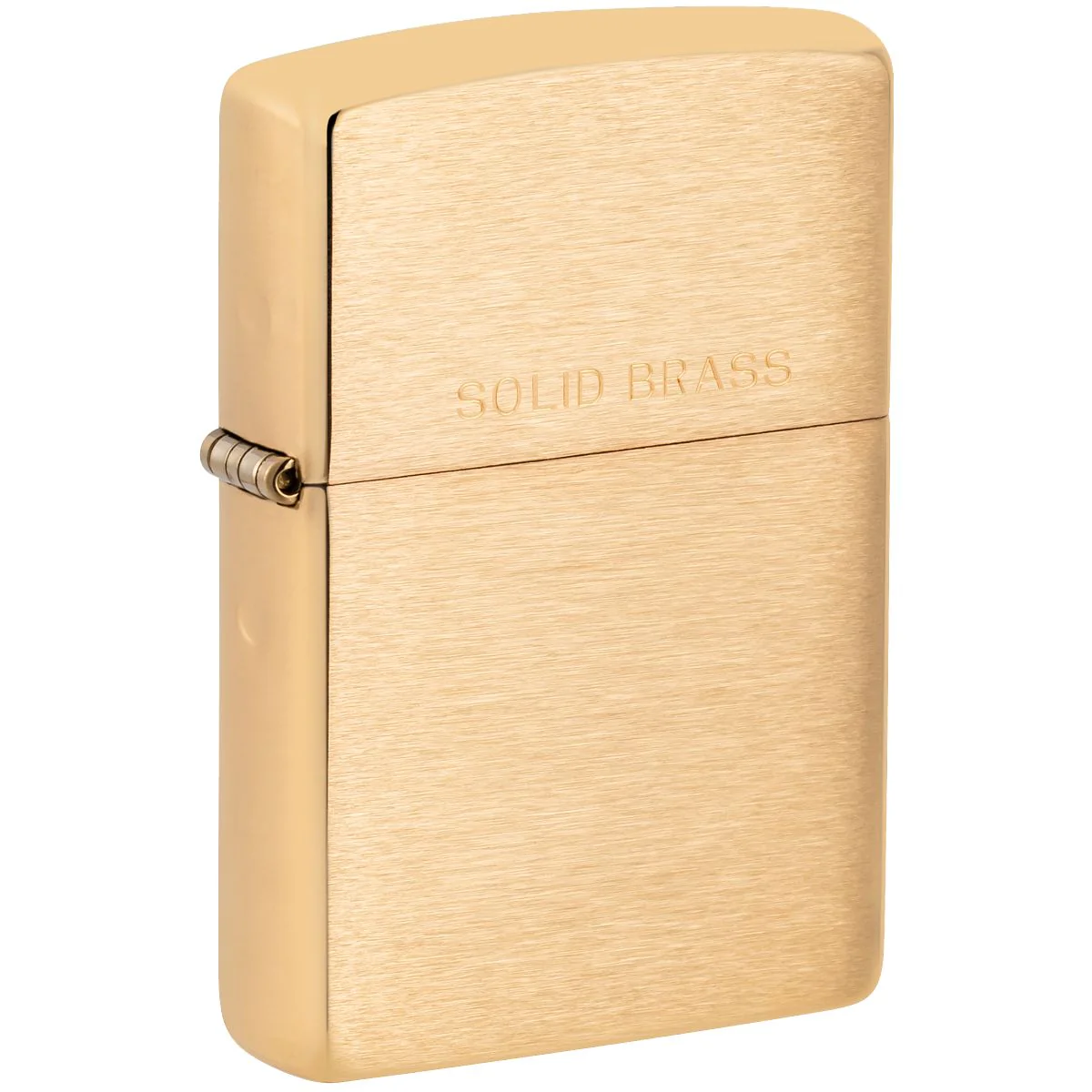 Zippo Lighter: Solid Brass - Brushed Brass 204