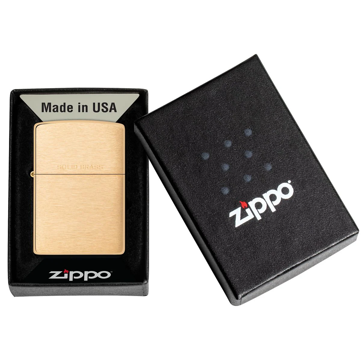 Zippo Lighter: Solid Brass - Brushed Brass 204 - Image 6