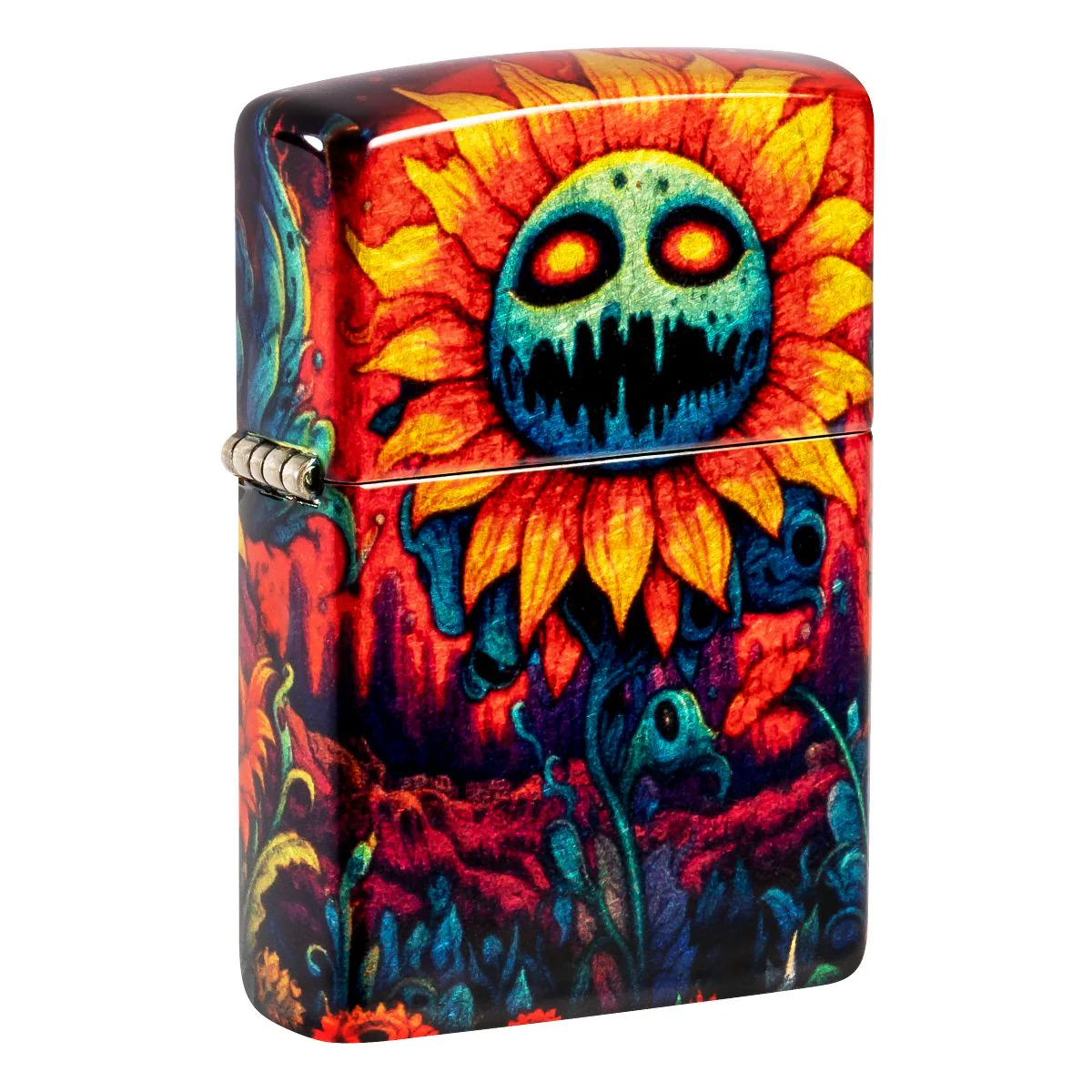 Zippo Lighter: Spooky Sunflower Design - 540 Fusion 46267