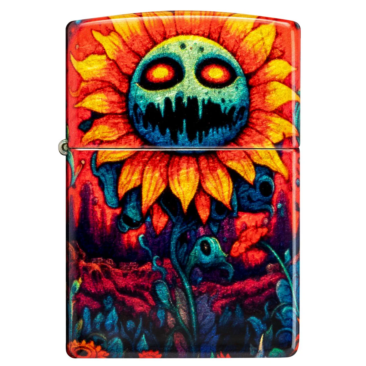 Zippo Lighter: Spooky Sunflower Design - 540 Fusion 46267 - Image 5