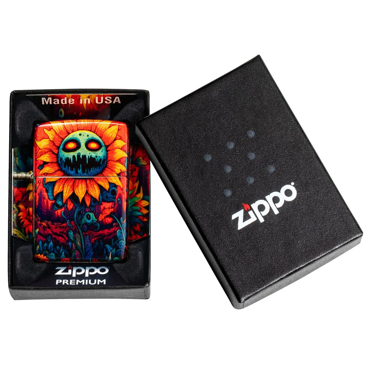 Zippo Lighter: Spooky Sunflower Design - 540 Fusion 46267 - Image 9