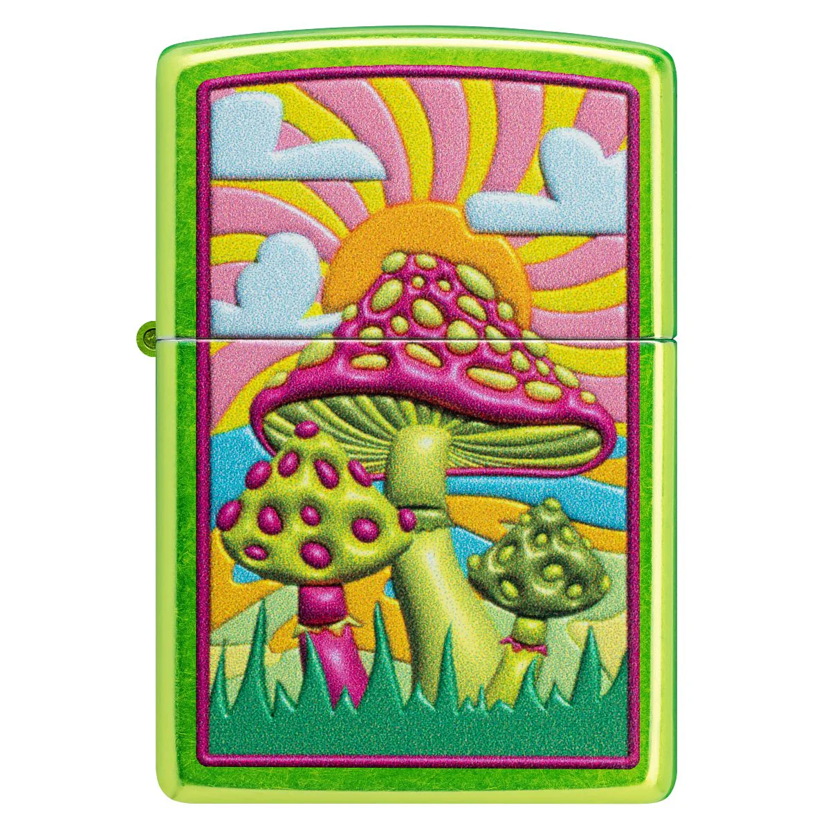 Zippo Lighter: Spotted Mushrooms Design - Lurid 46954 - Image 2