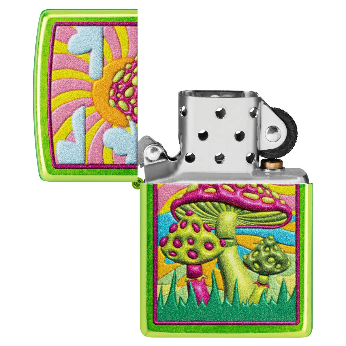 Zippo Lighter: Spotted Mushrooms Design - Lurid 46954 - Image 4