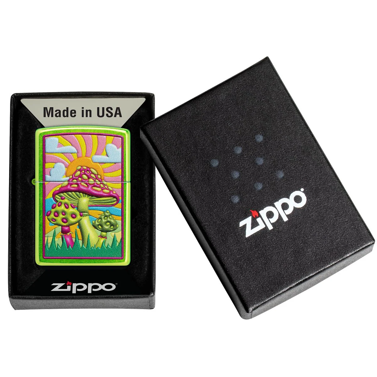 Zippo Lighter: Spotted Mushrooms Design - Lurid 46954 - Image 6