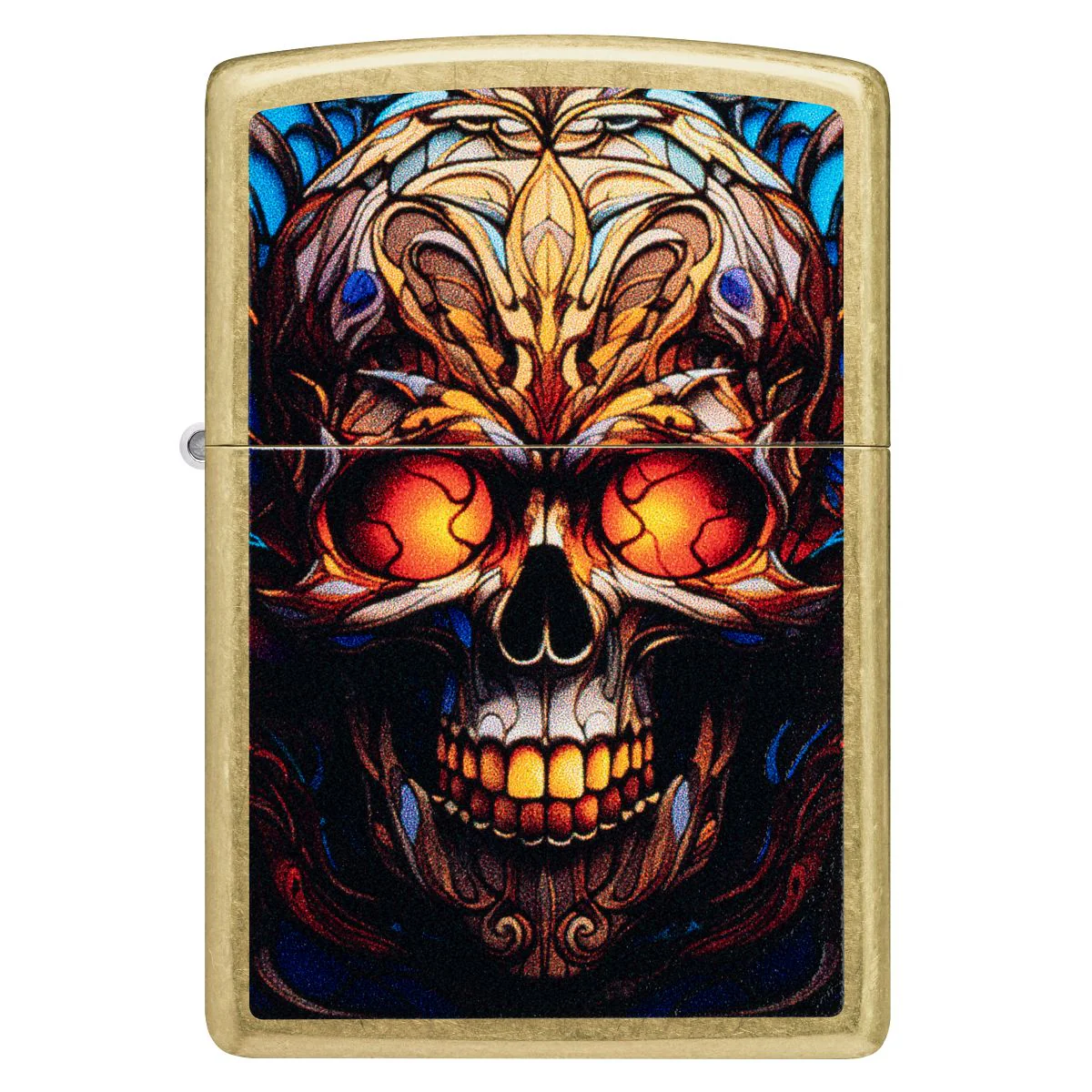 Zippo Lighter: Stained Glass Skull - Street Brass 46715 - Image 2