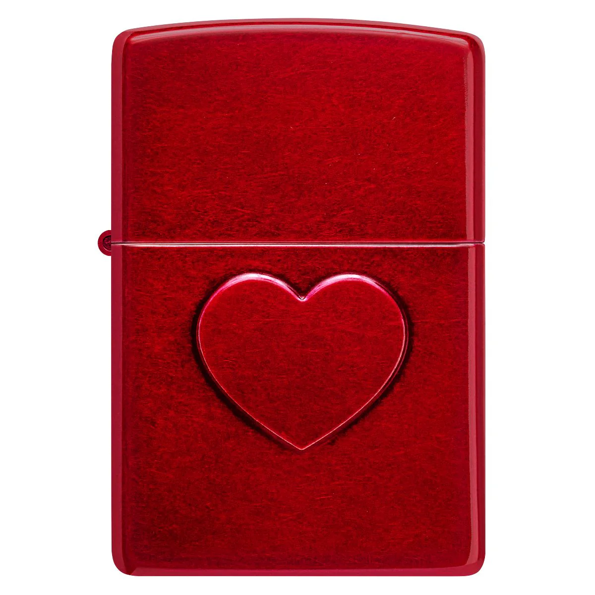 Zippo Lighter: Stamped Heart - Candy Apple Red 46588 - Image 2