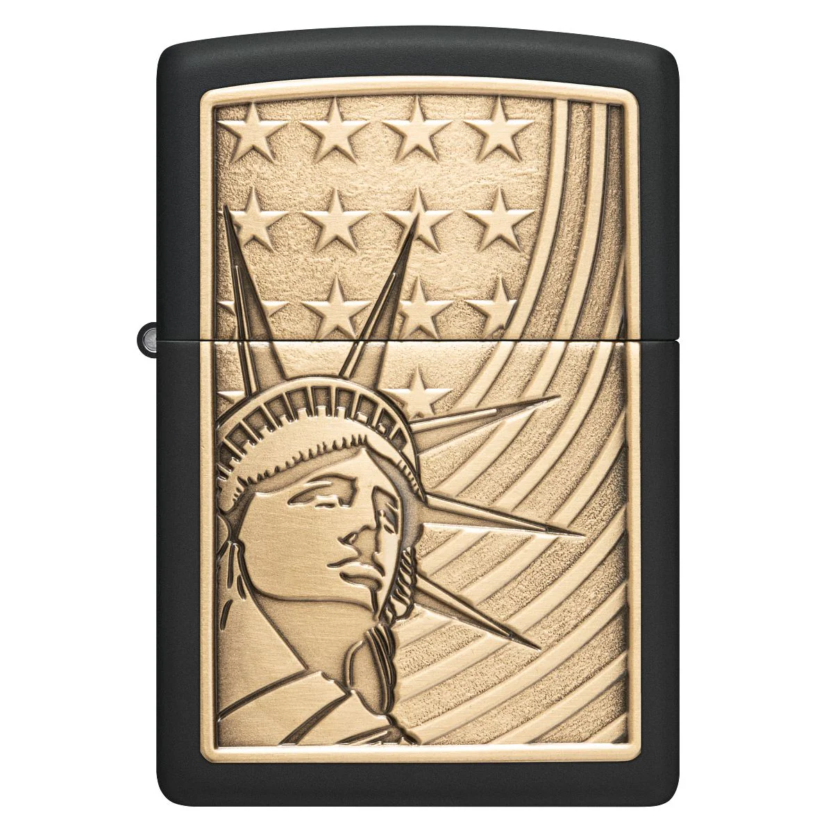 Zippo Lighter: Statue of Liberty Emblem - Black Matte 48921 - Image 2
