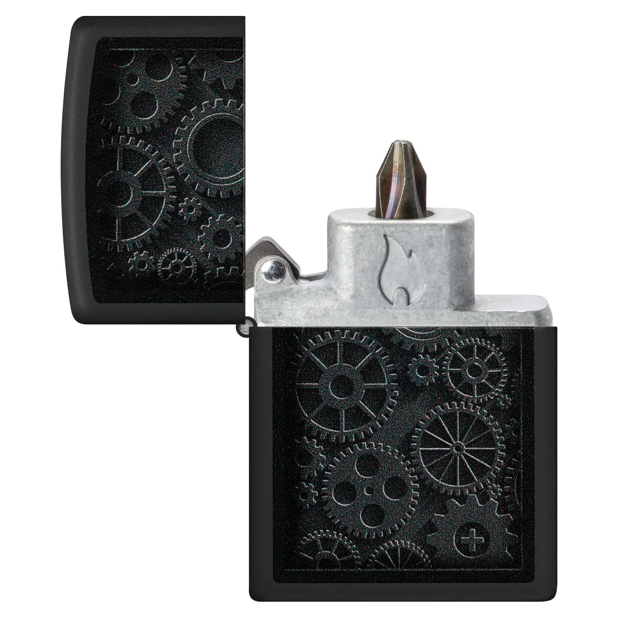 Zippo Lighter: Steampunk Gears - Black Matte 48999 - Image 3