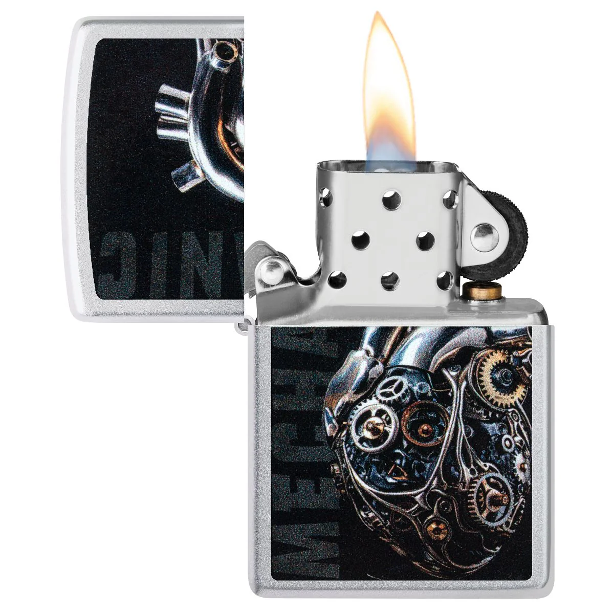 Zippo Lighter: Steampunk Mechanical Heart - Satin Chrome 46829 - Image 4