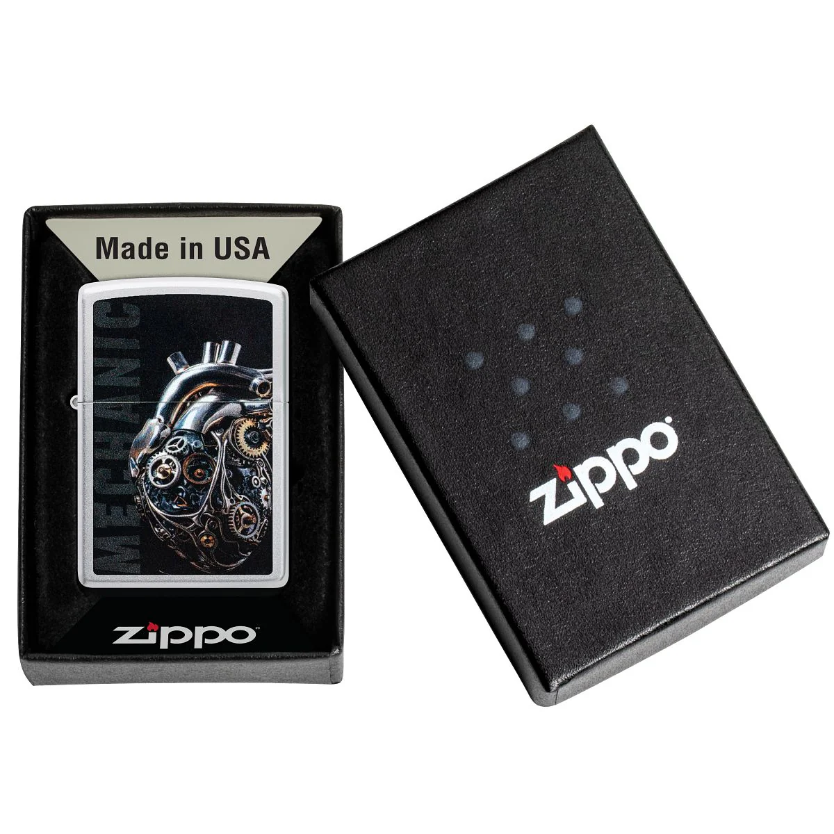 Zippo Lighter: Steampunk Mechanical Heart - Satin Chrome 46829 - Image 7