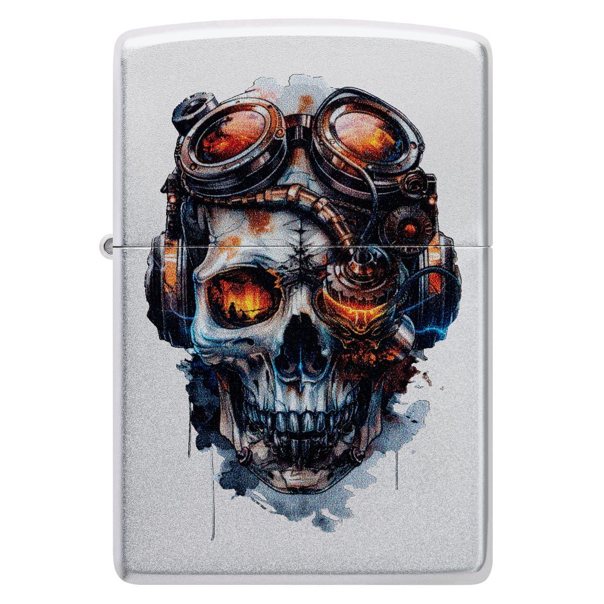 Zippo Lighter: Steampunk Skull - Satin Chrome 46668 - Image 2