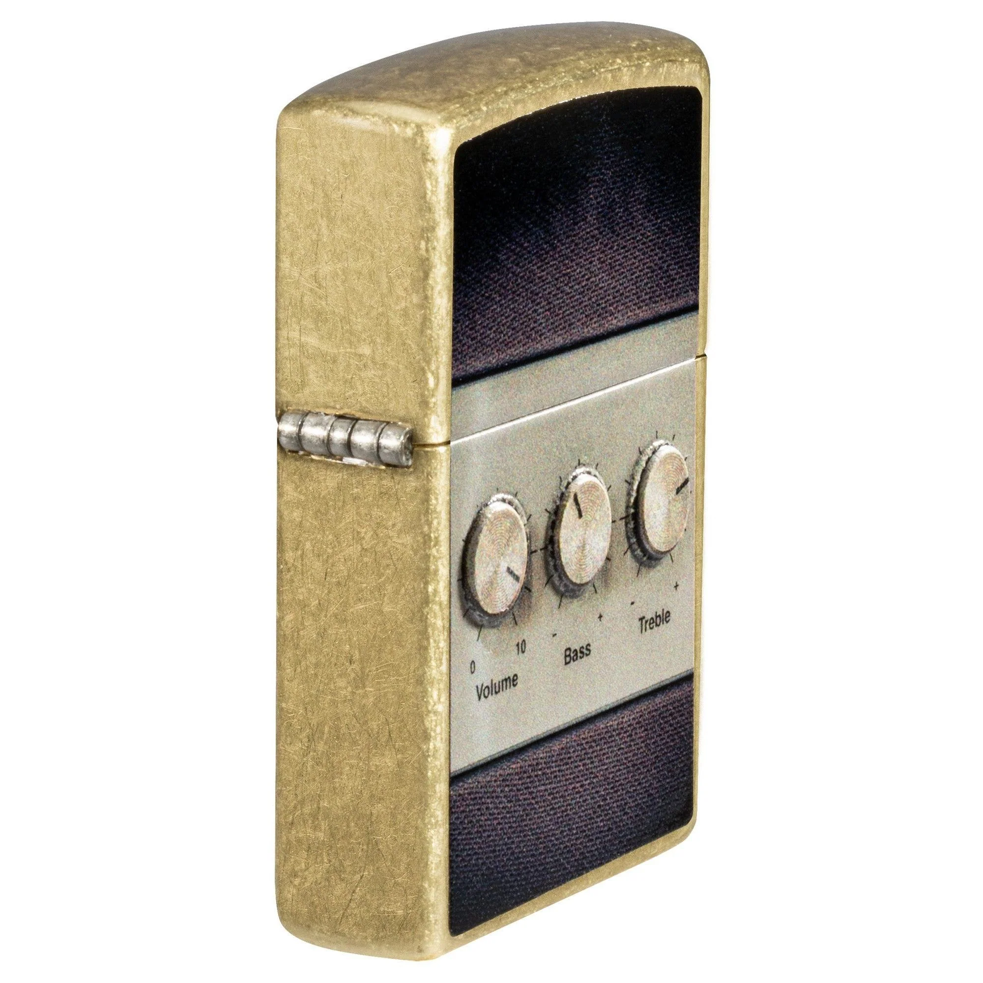 Zippo Lighter: Stereo with Raised Buttons - Street Brass 81585 - Image 2