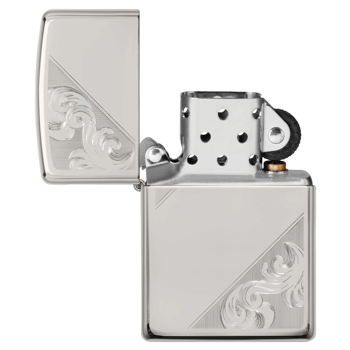 Zippo Lighter: Sterling Silver Diagonal Filigree, Engraved - High Polish 49479 - Image 6