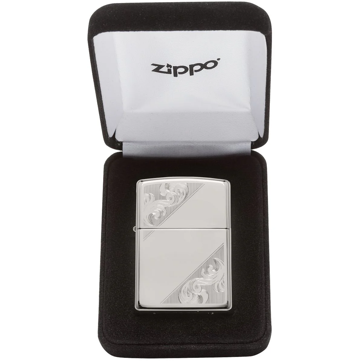 Zippo Lighter: Sterling Silver Diagonal Filigree, Engraved - High Polish 49479 - Image 8
