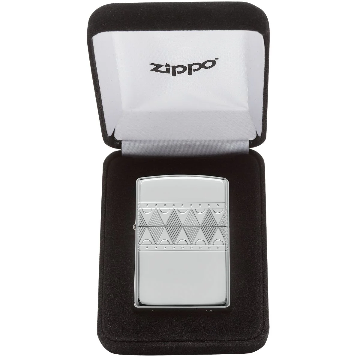 Zippo Lighter: Sterling Silver Diamond Pattern, Engraved Armor - High Polish 49550 - Image 10