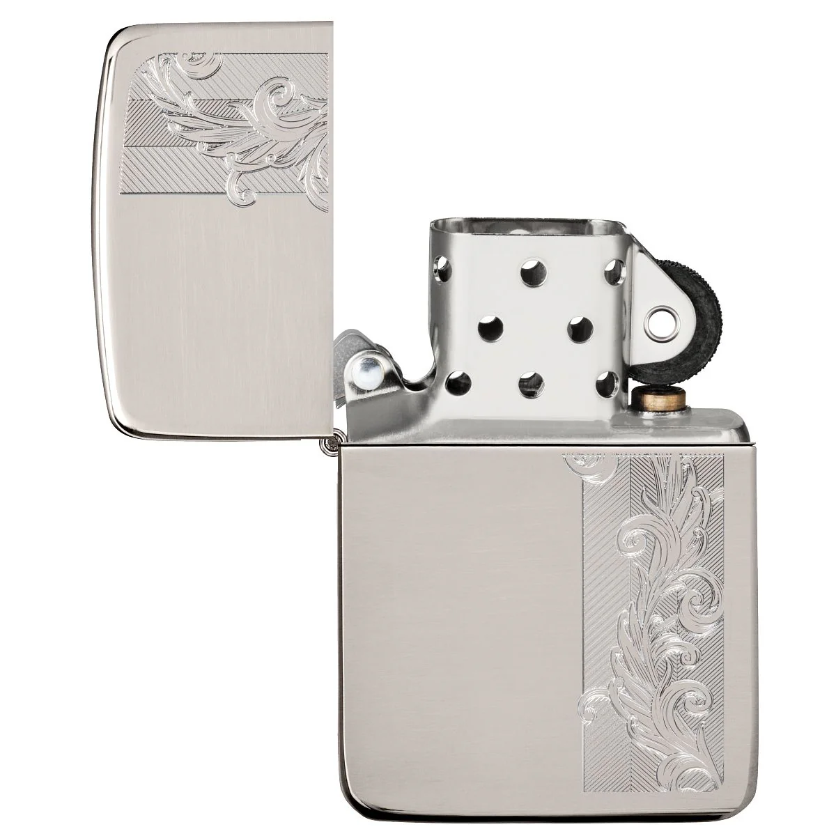 Zippo Lighter: Sterling Silver Herringbone Filigree - Hand Satin 49558 - Image 5