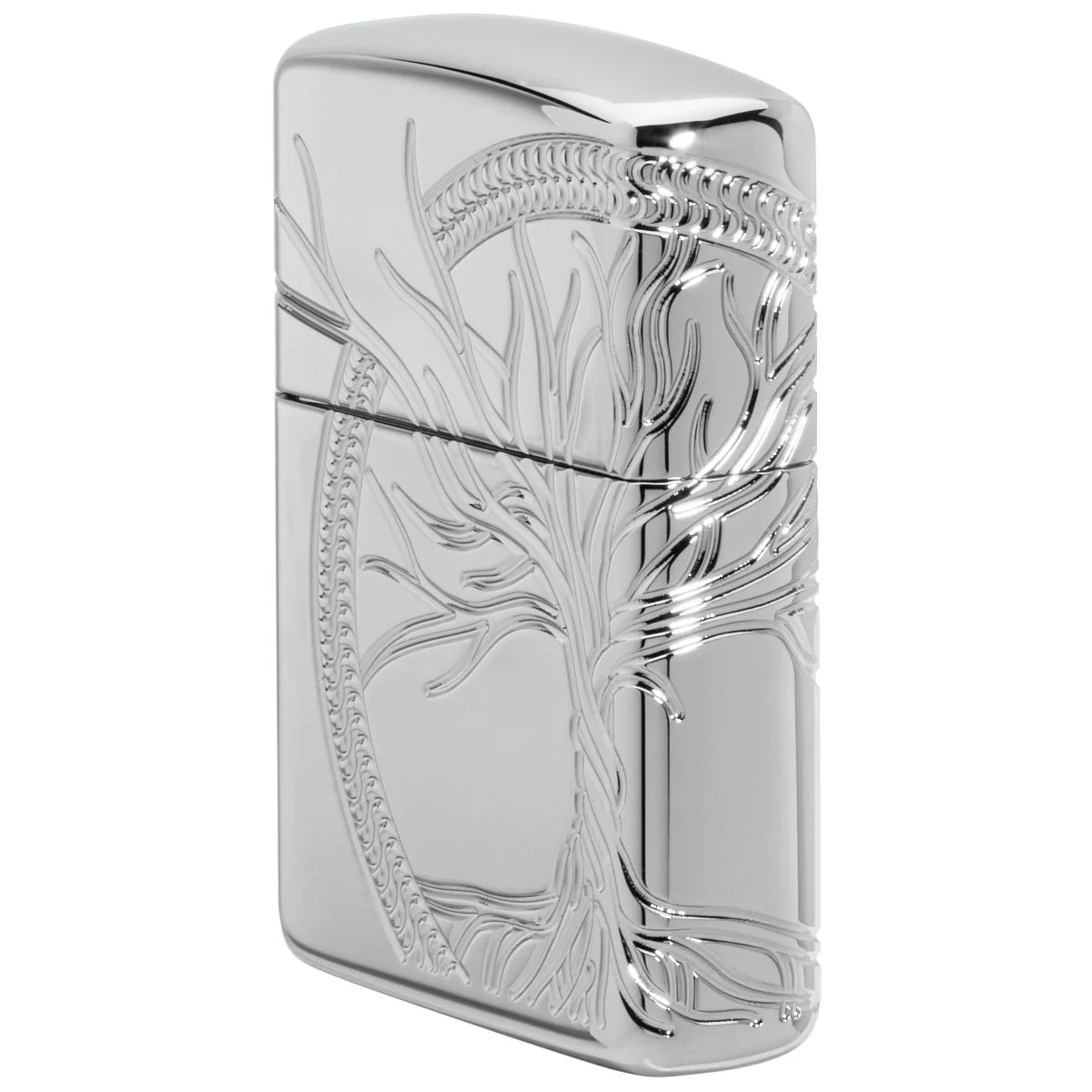 Zippo Lighter: Sterling Silver Tree of Life, MultiCut Armor - High Polish 49552 - Image 3