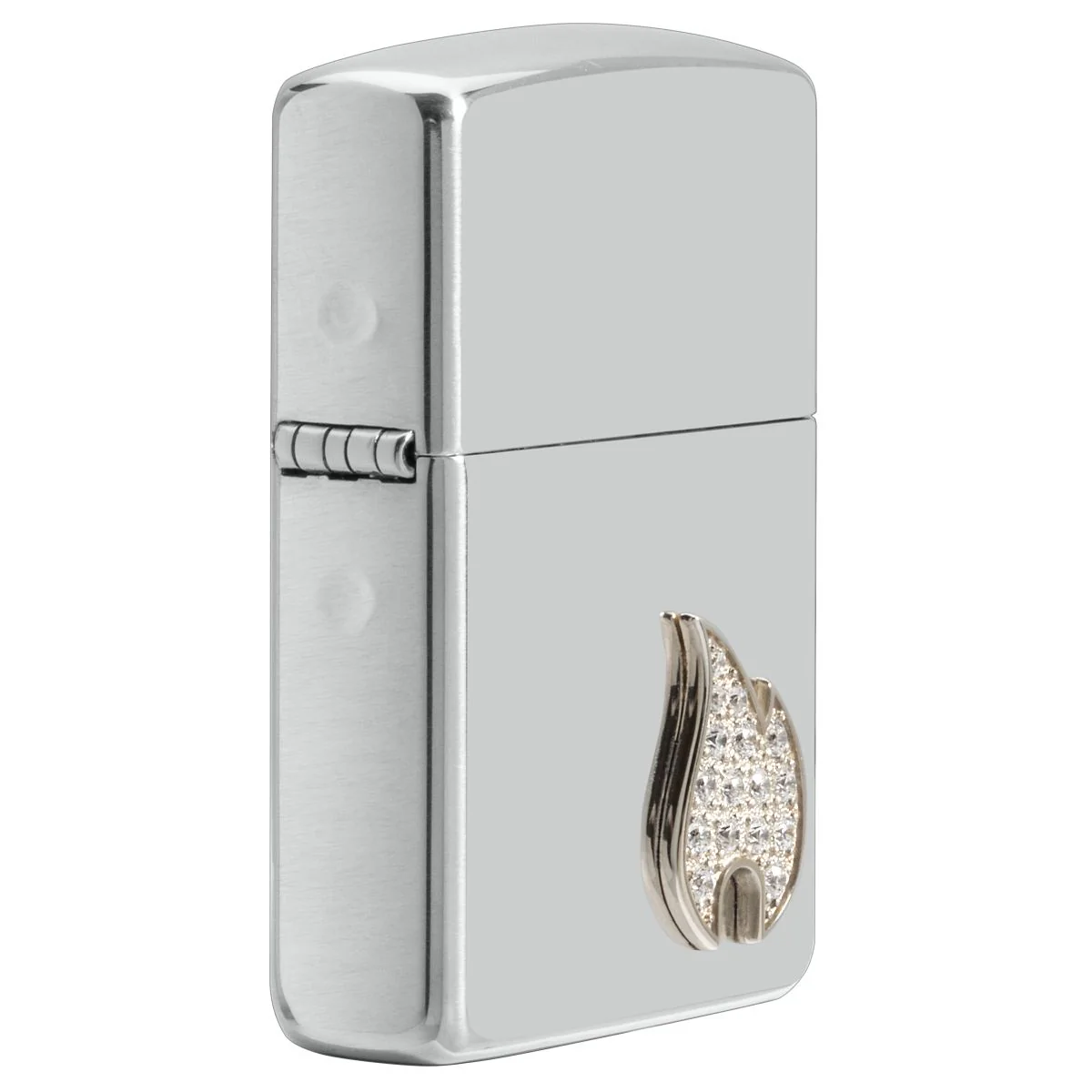 Zippo Lighter: Sterling Silver with Flame Emblem, Armor - High Polish 49554 - Image 2
