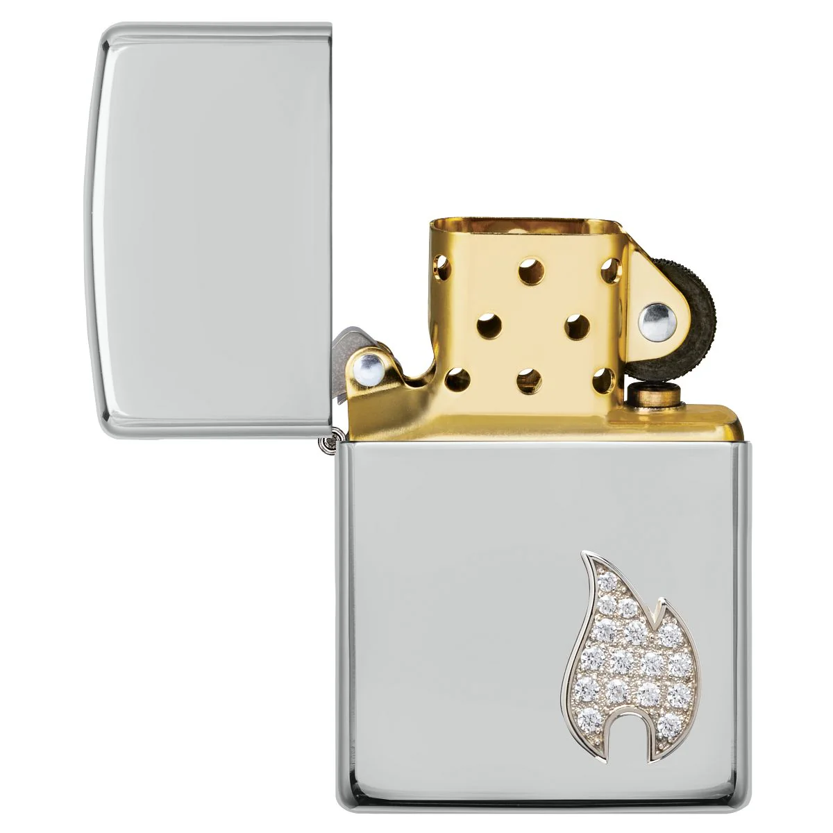 Zippo Lighter: Sterling Silver with Flame Emblem, Armor - High Polish 49554 - Image 5