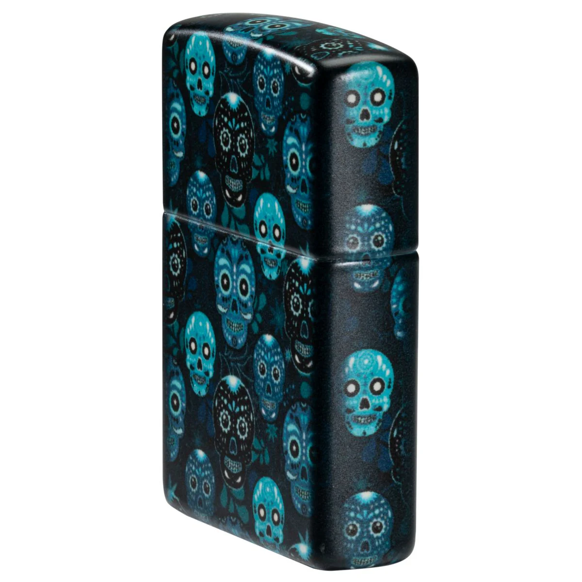 Zippo Lighter: Sugar Skulls - Glow-in-the-Dark Green 46017 - Image 3