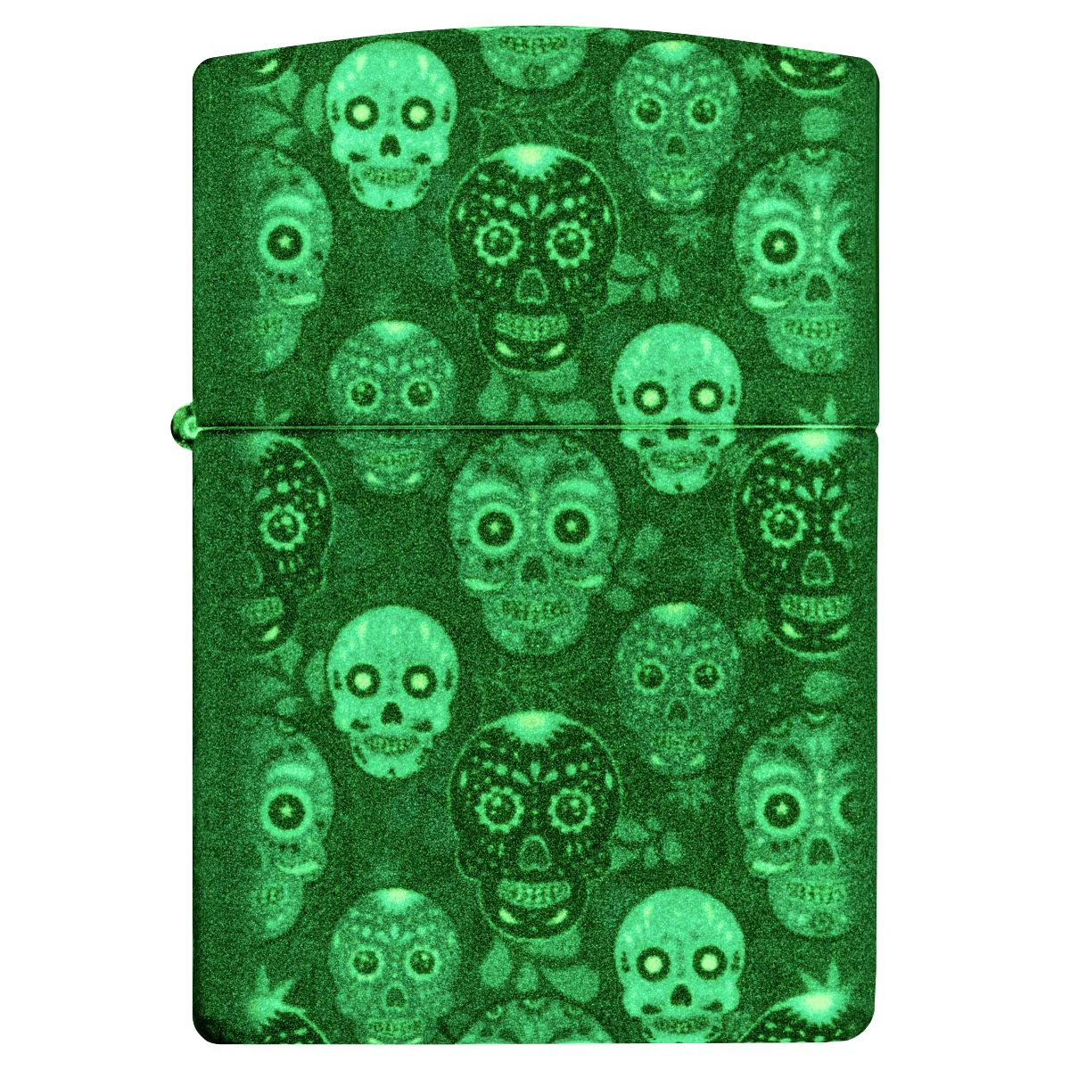 Zippo Lighter: Sugar Skulls - Glow-in-the-Dark Green 46017 - Image 6
