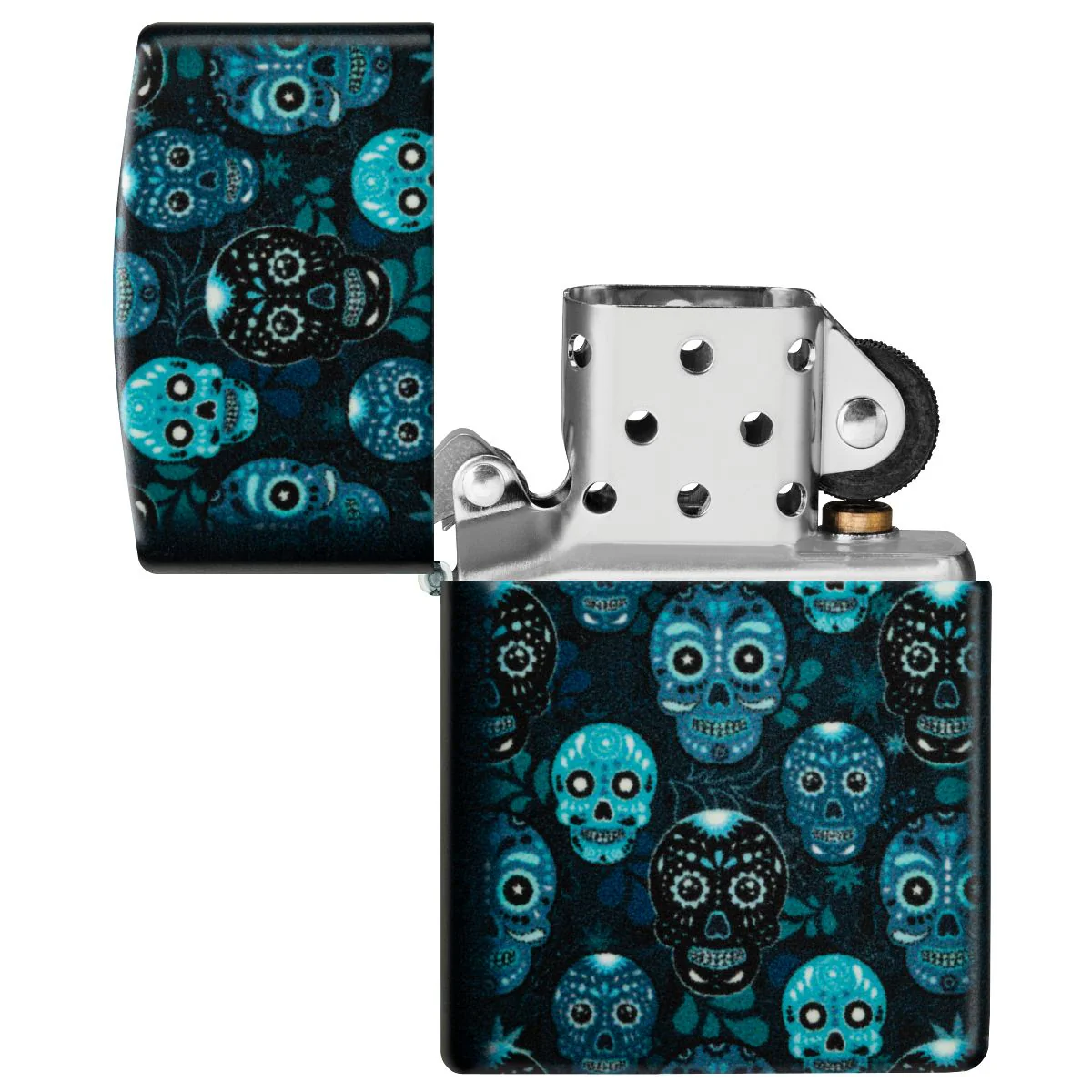Zippo Lighter: Sugar Skulls - Glow-in-the-Dark Green 46017 - Image 9