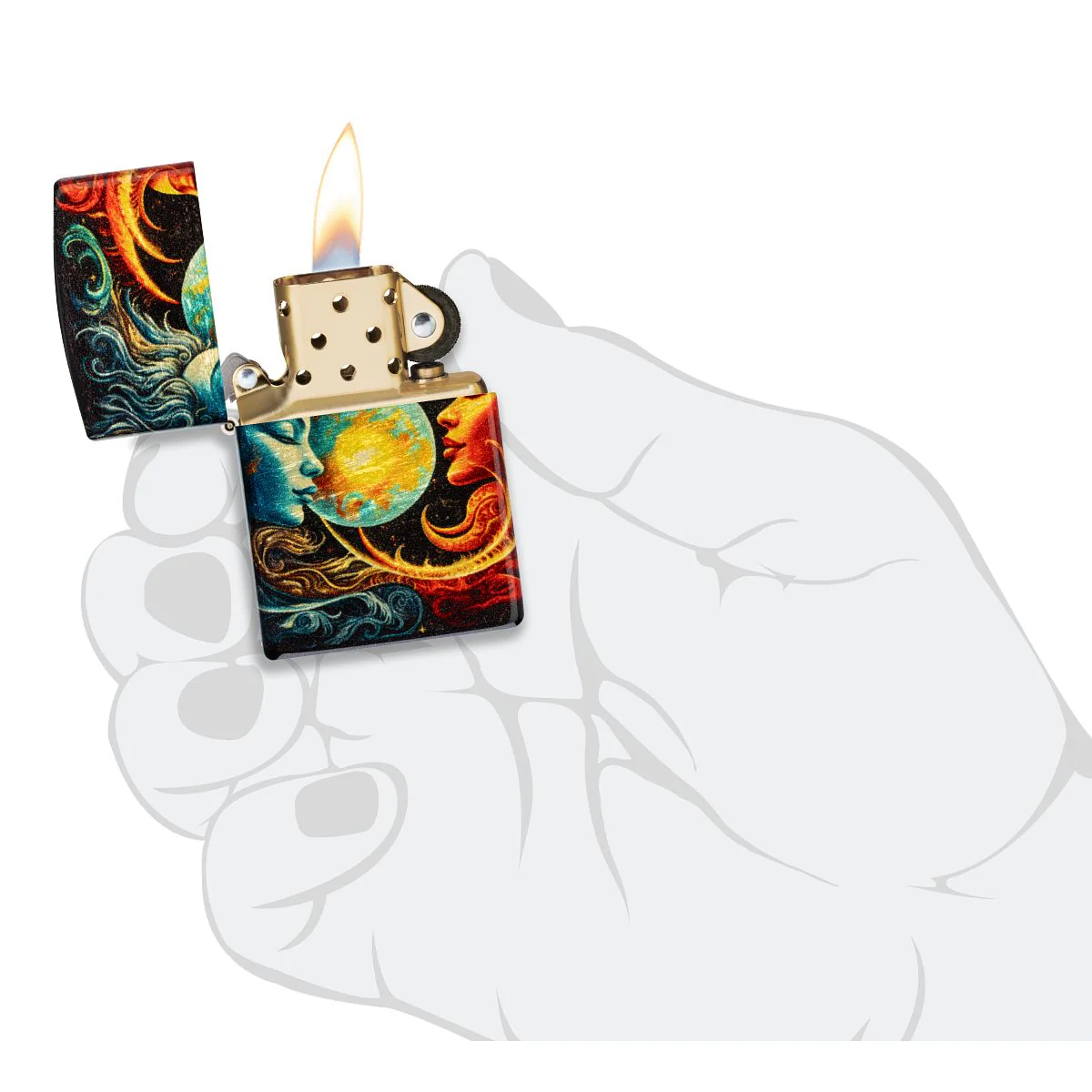 Zippo Lighter: Sun and Moon Design - 540 Fusion 46563 - Image 9