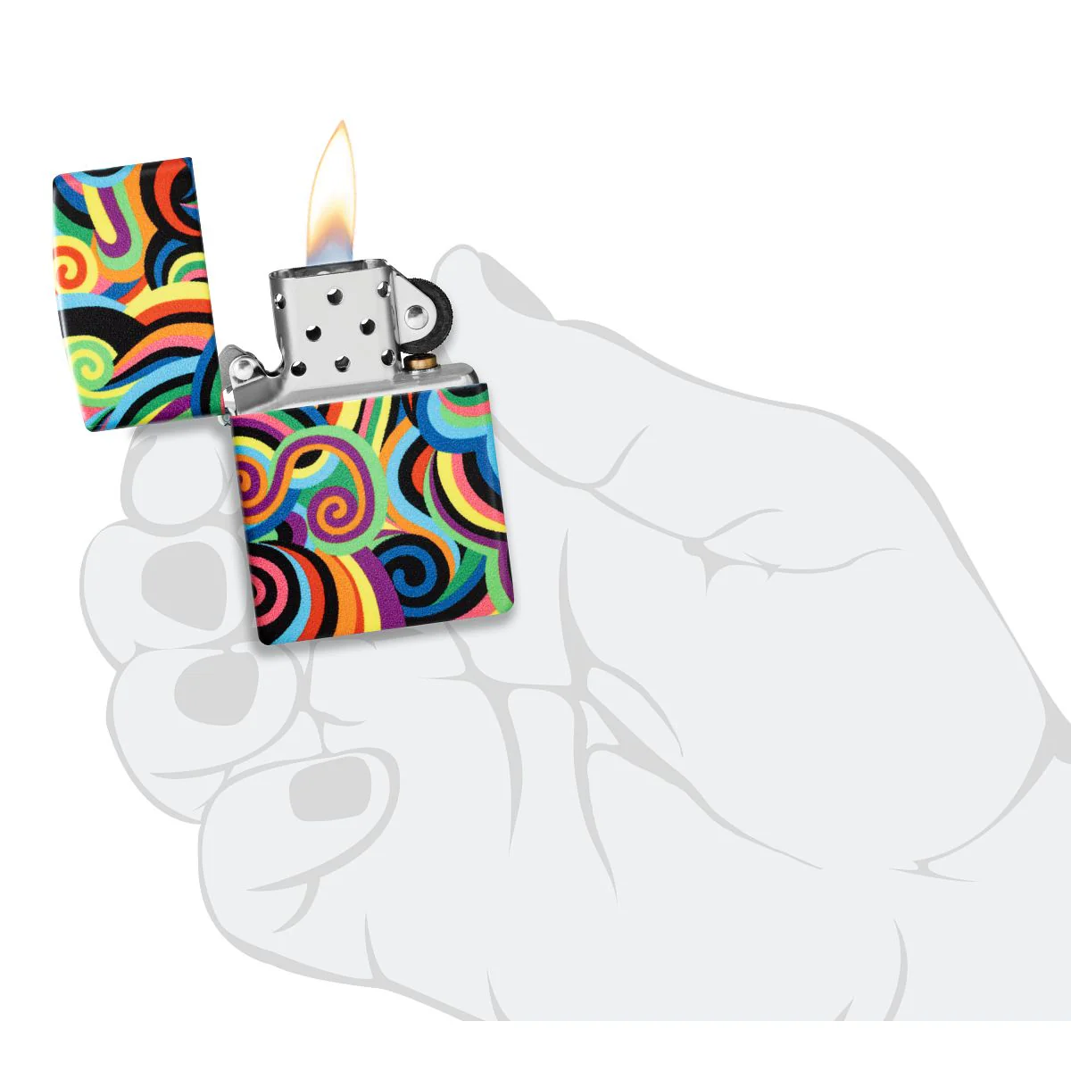 Zippo Lighter: Swirl Pattern by Rick Rietveld - Glow-in-the-Dark 46491 - Image 10