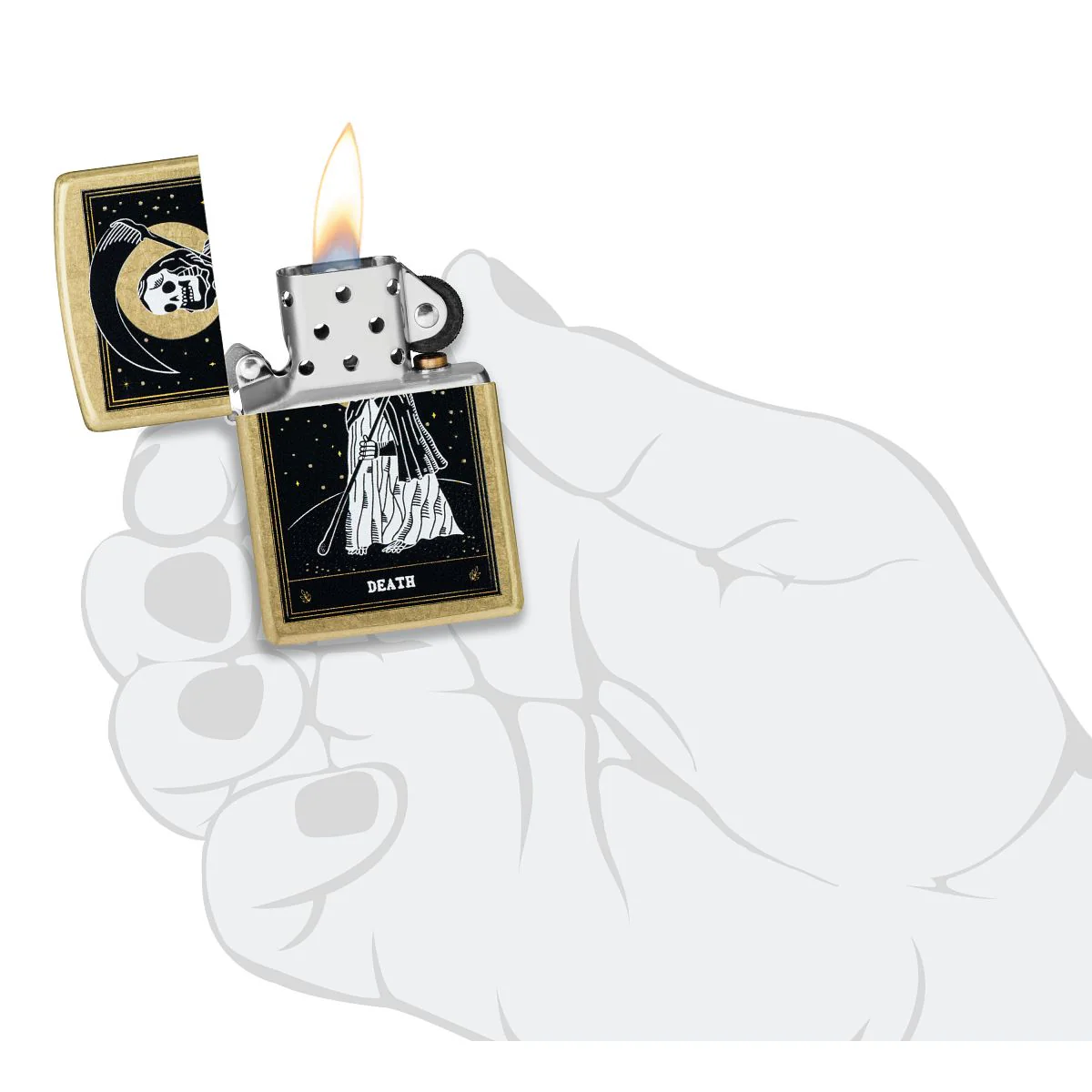 Zippo Lighter: Tarot Death Card Design - Street Brass 46722 - Image 5