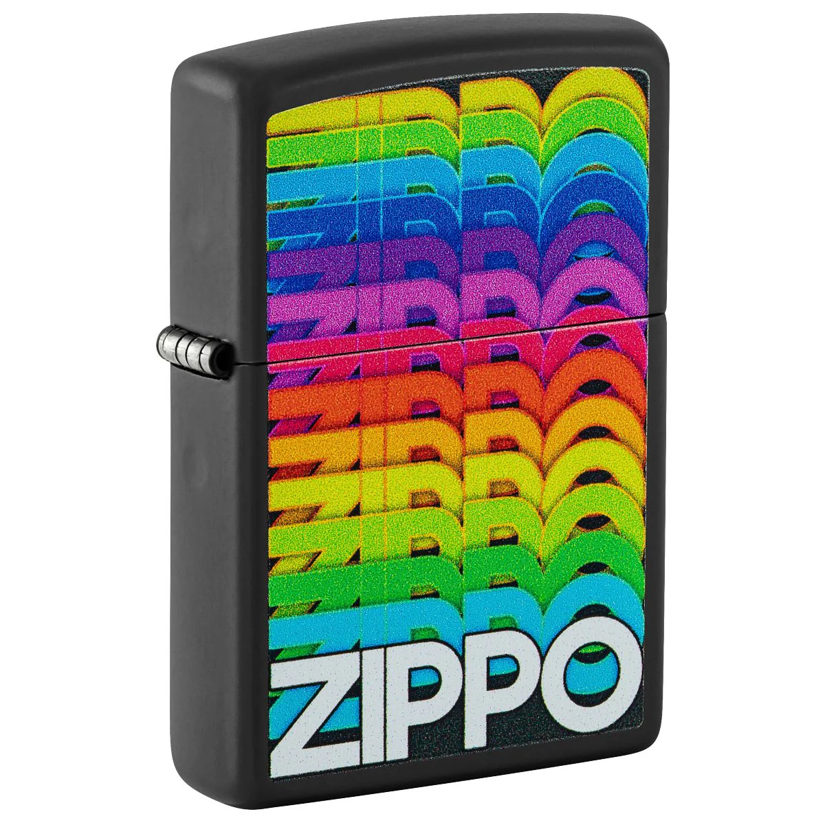 Zippo Lighter: Techno Zippo Design - Black Matte 46234