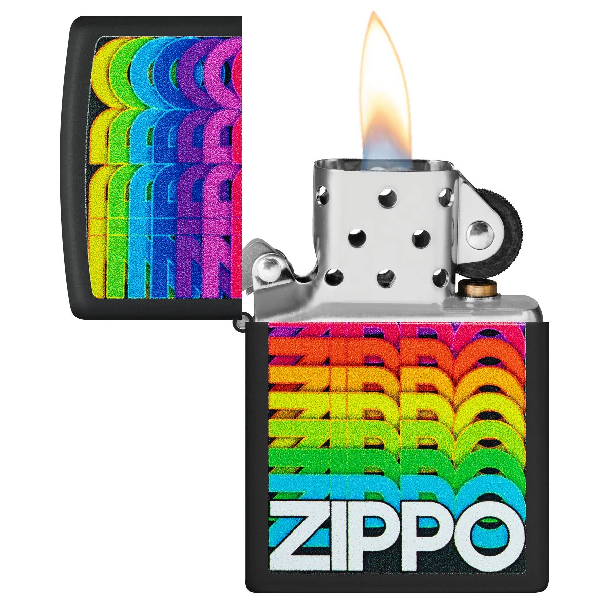 Zippo Lighter: Techno Zippo Design - Black Matte 46234 - Image 3
