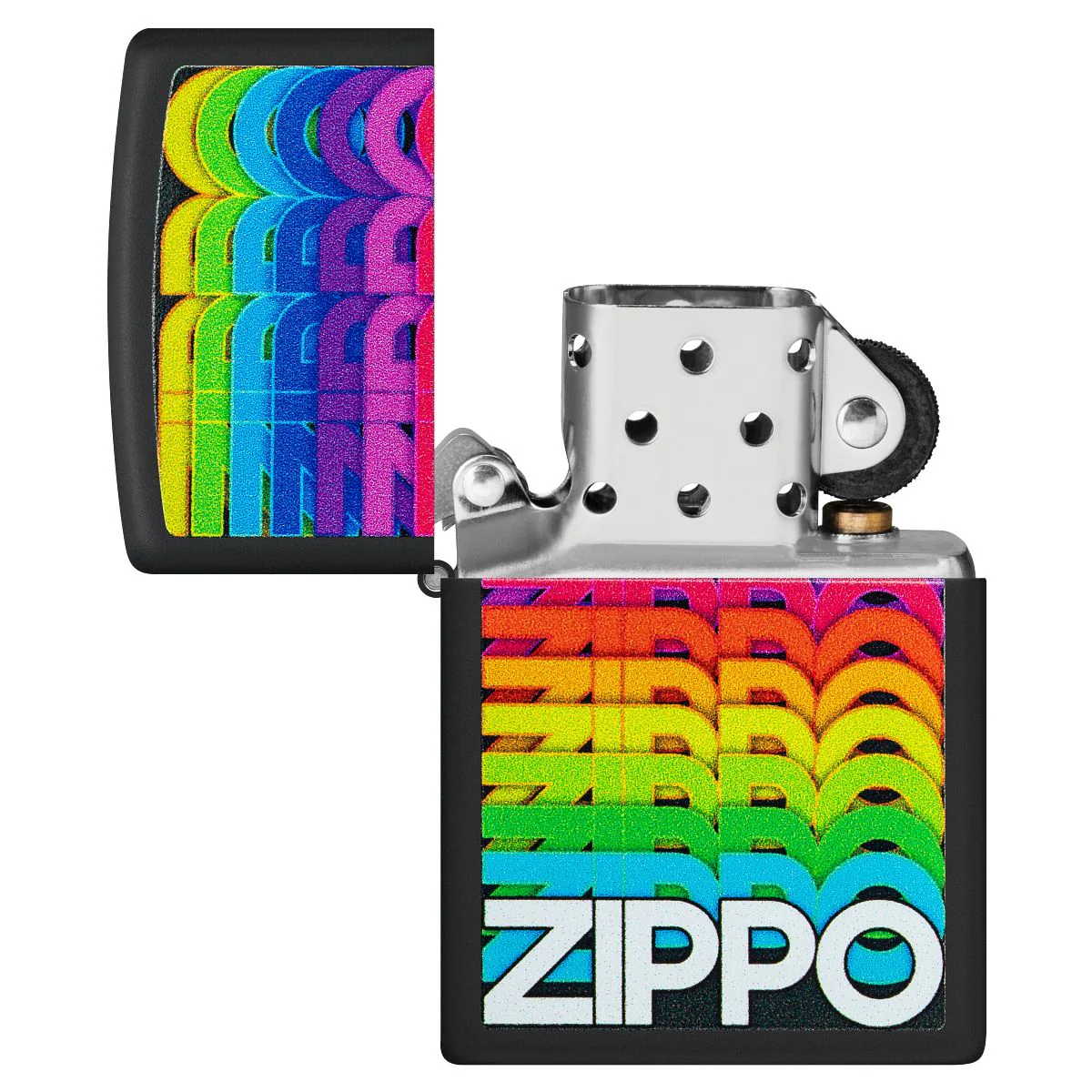 Zippo Lighter: Techno Zippo Design - Black Matte 46234 - Image 4