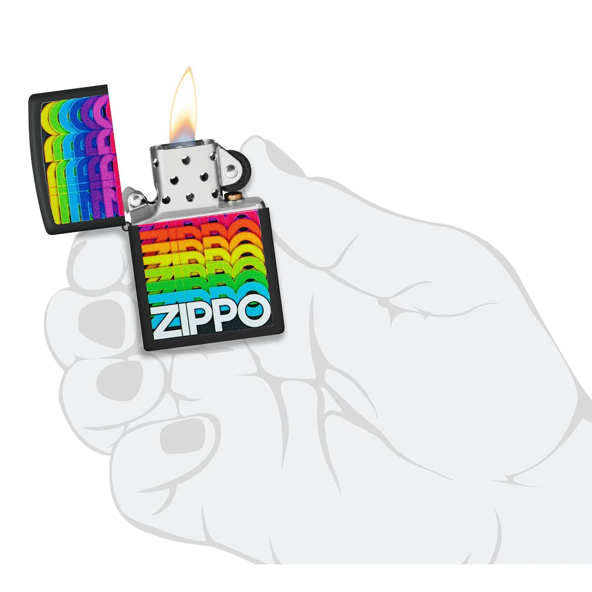 Zippo Lighter: Techno Zippo Design - Black Matte 46234 - Image 5