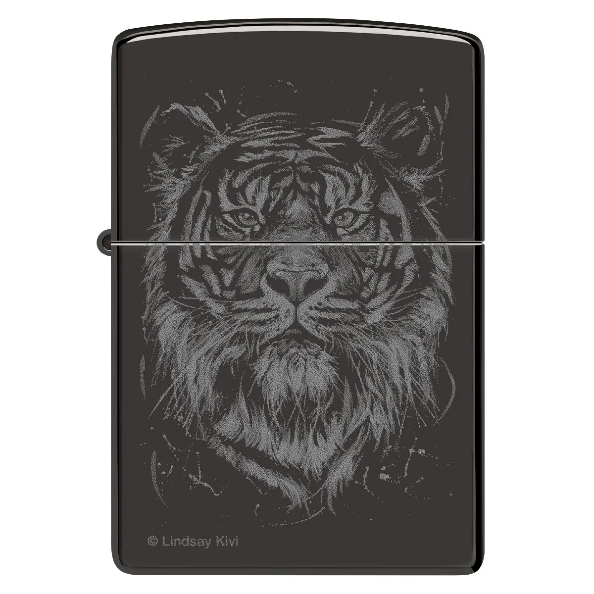 Zippo Lighter: The Big Cat by Lindsay Kivi - High Polish Black 48935 - Image 2