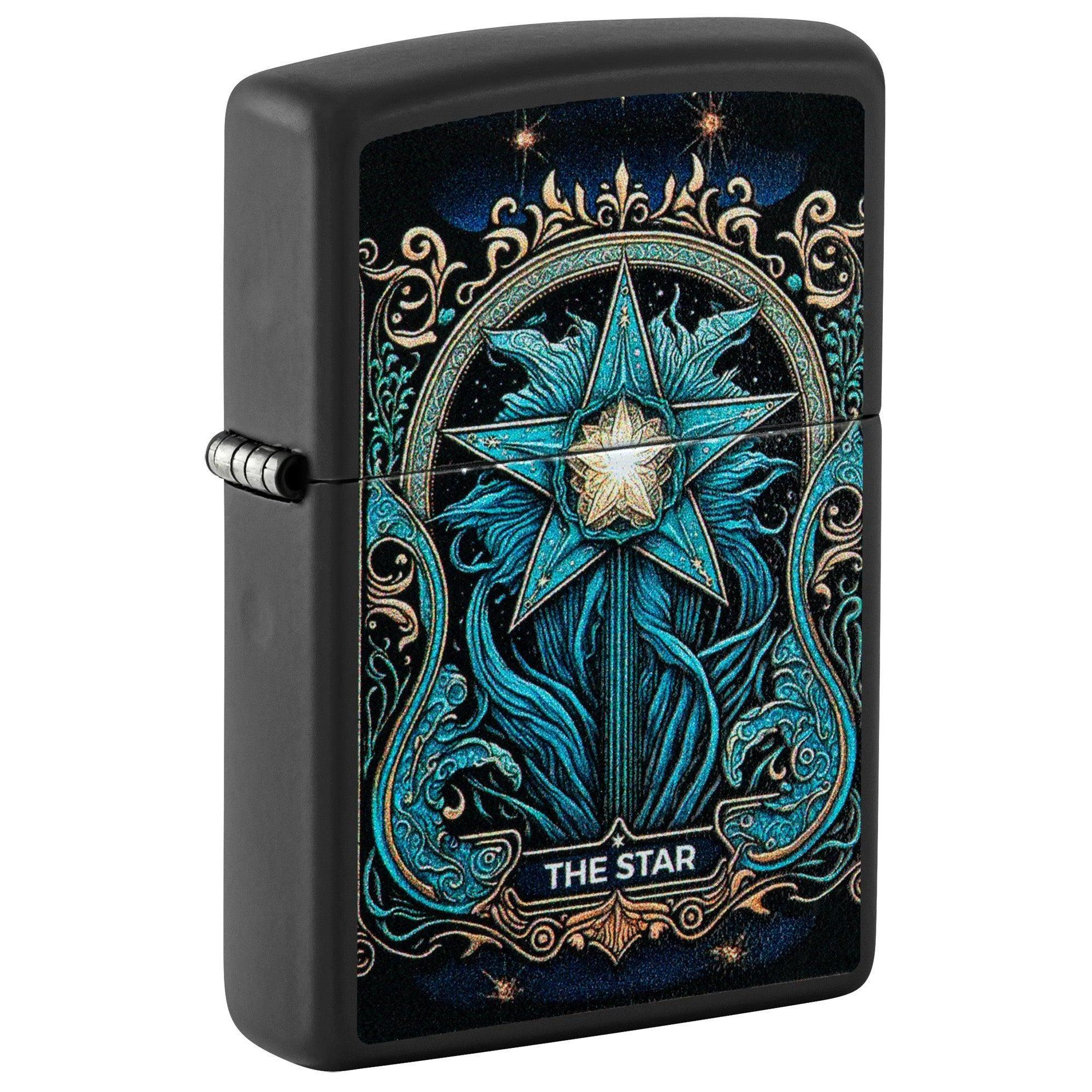 Zippo Lighter: The Star Tarot Card - Black Matte 81574
