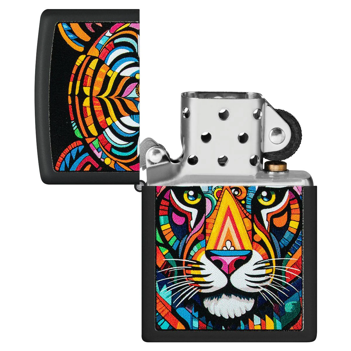 Zippo Lighter: Tiger Stripes - Black Matte 46235 - Image 4
