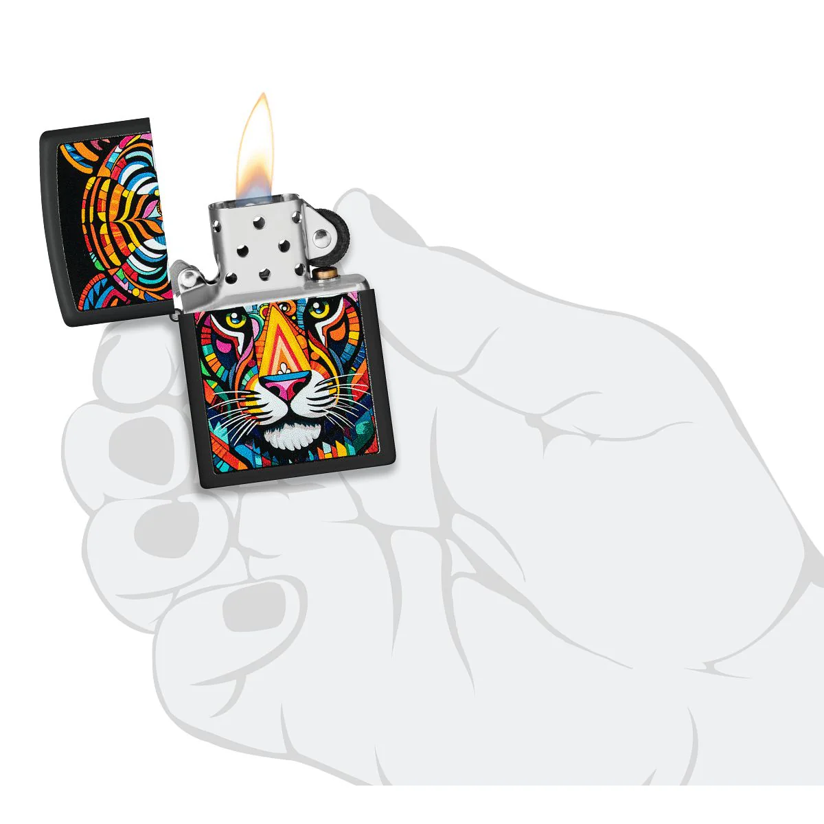 Zippo Lighter: Tiger Stripes - Black Matte 46235 - Image 5