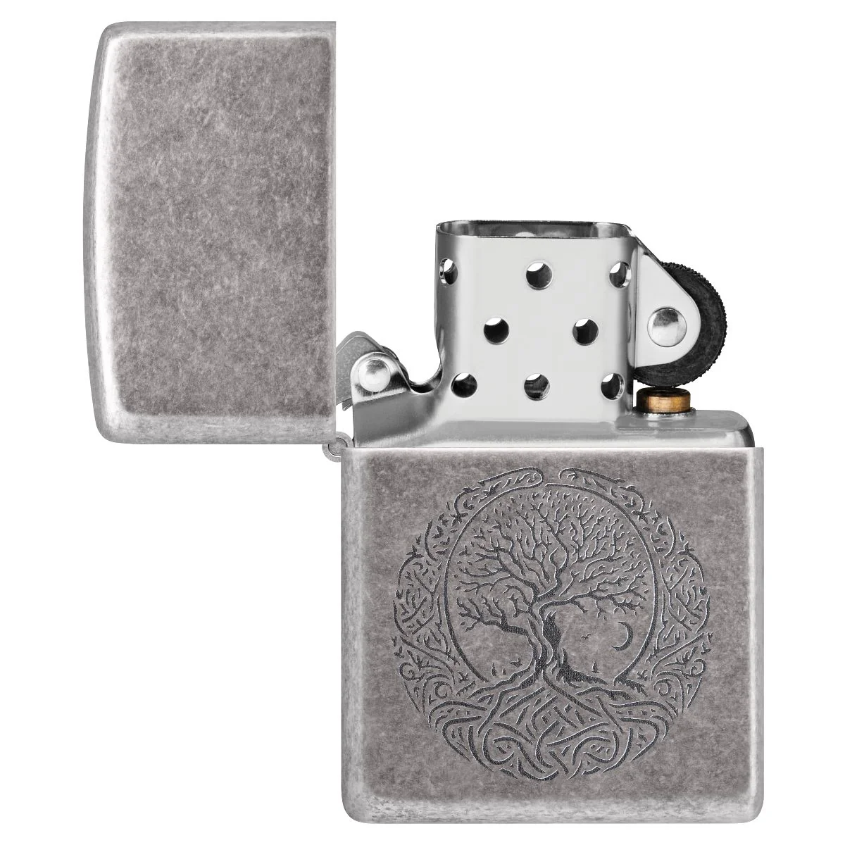 Zippo Lighter: Tree of Life, Engraved - Antique Silver Plate 46327 - Image 4