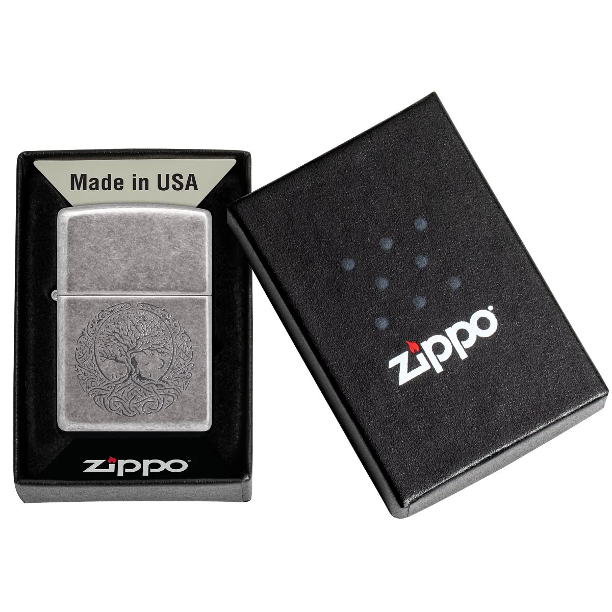 Zippo Lighter: Tree of Life, Engraved - Antique Silver Plate 46327 - Image 6