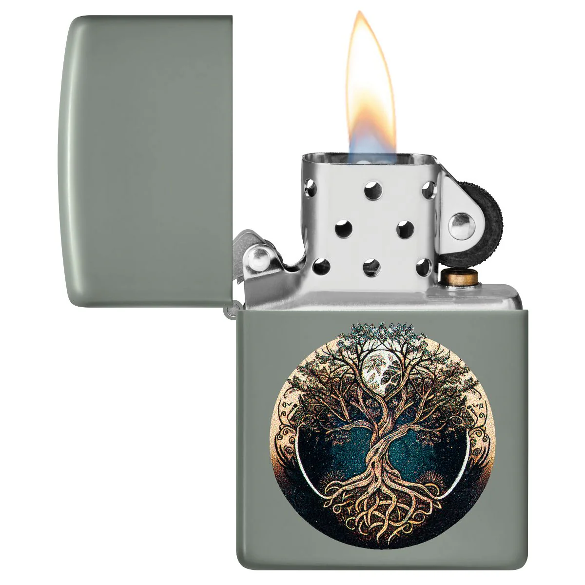 Zippo Lighter: Tree of Life - Sage 46373 - Image 3