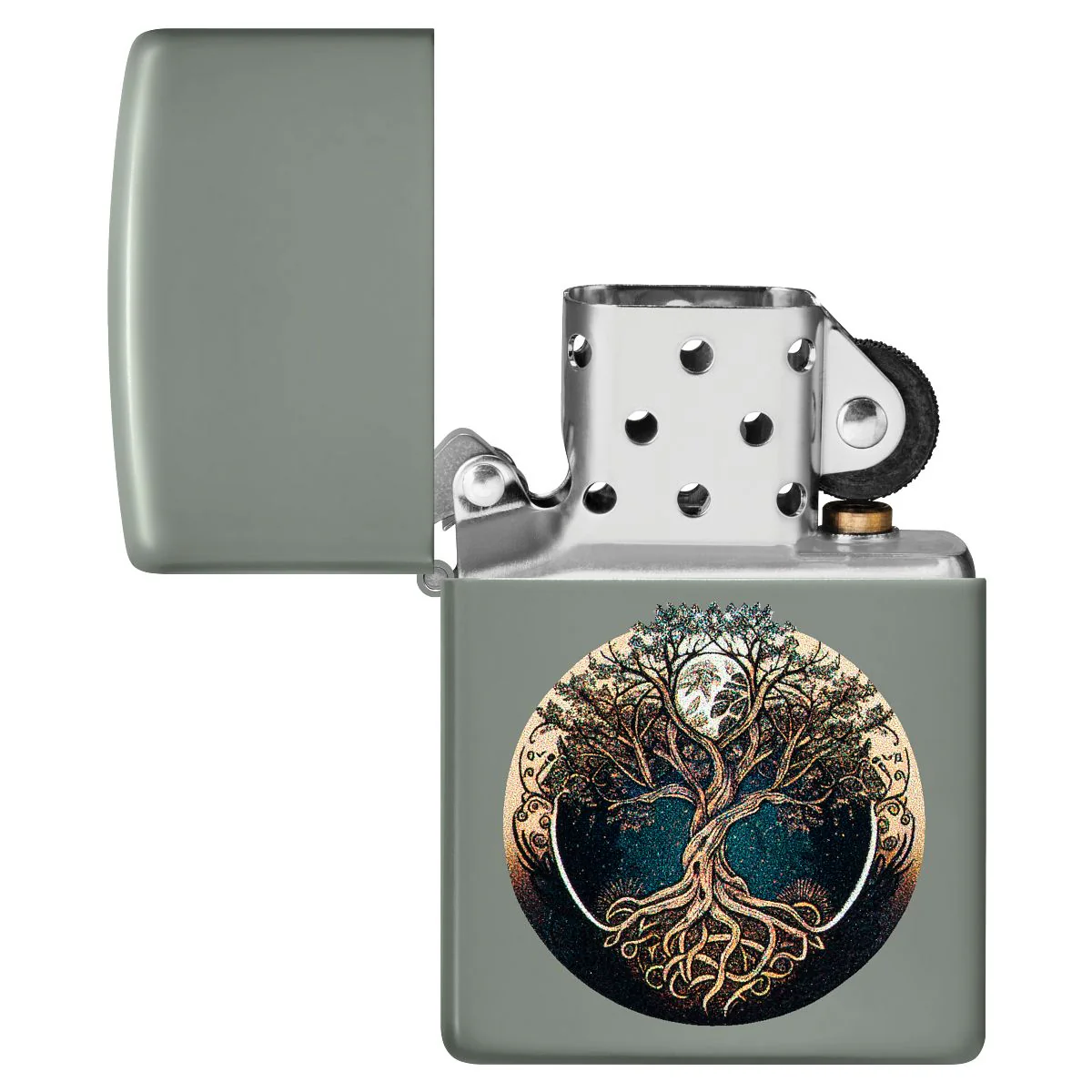 Zippo Lighter: Tree of Life - Sage 46373 - Image 4