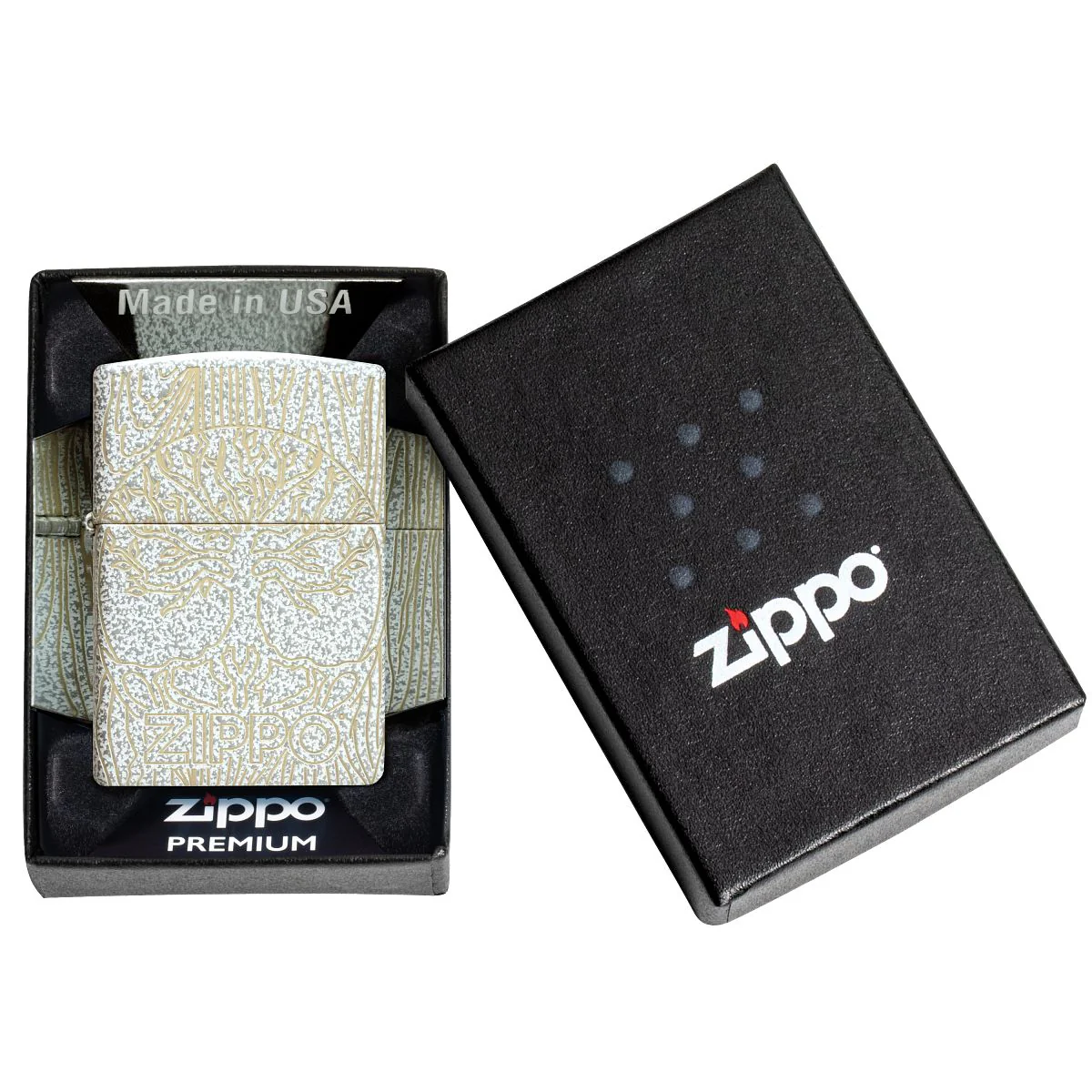 Zippo Lighter: Tree of Life Woodgrain, Laser 360 - Glacier 46697 - Image 10