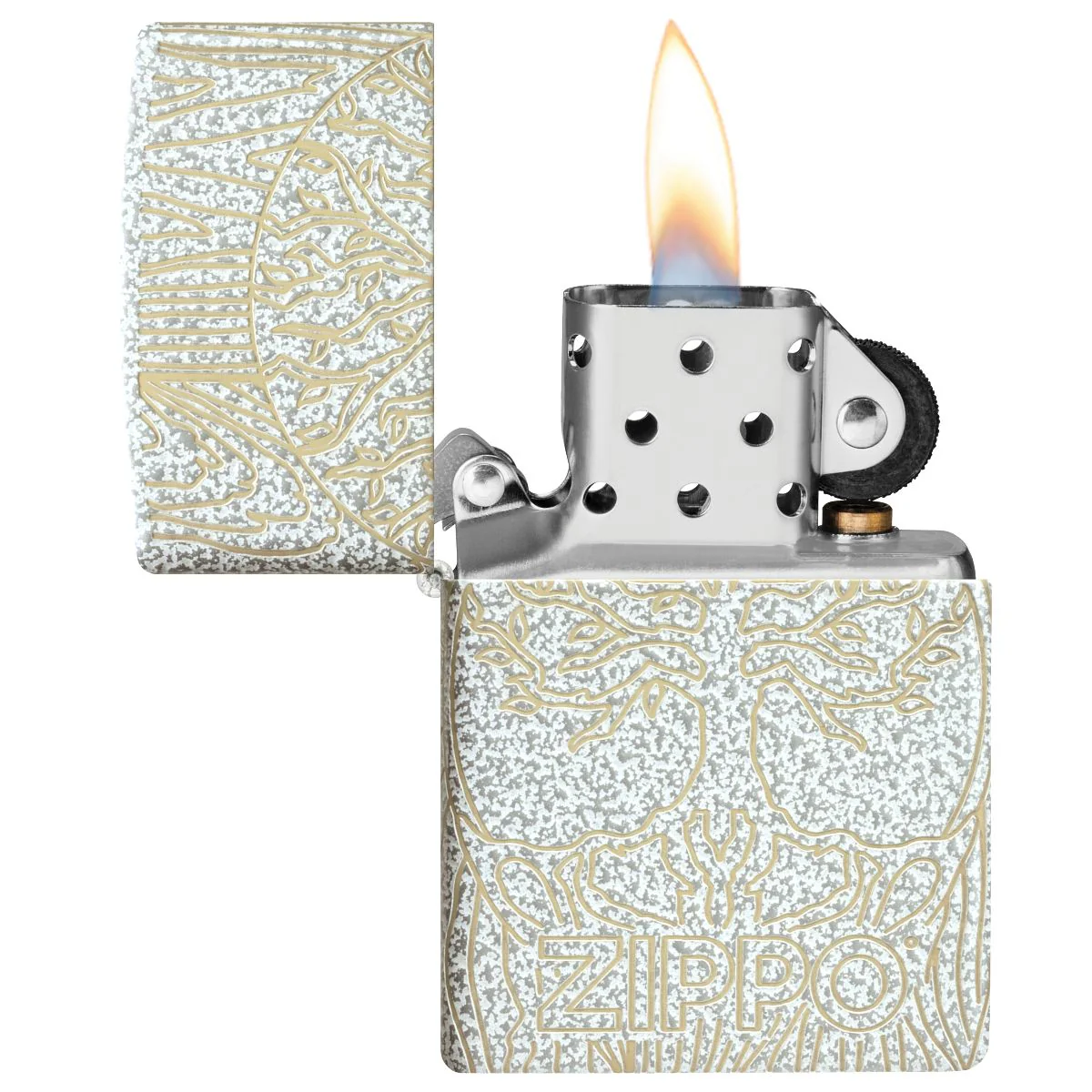 Zippo Lighter: Tree of Life Woodgrain, Laser 360 - Glacier 46697 - Image 7