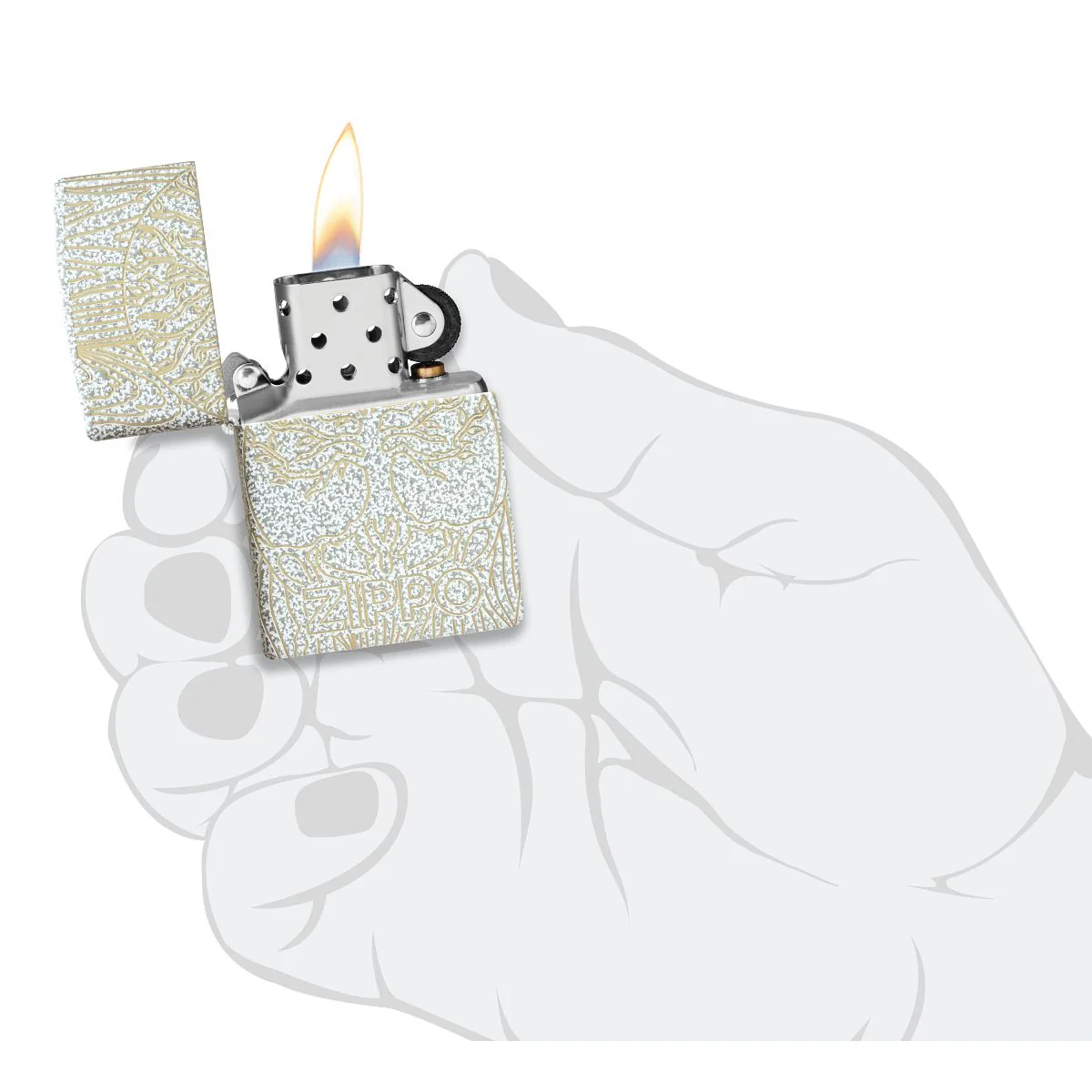 Zippo Lighter: Tree of Life Woodgrain, Laser 360 - Glacier 46697 - Image 9