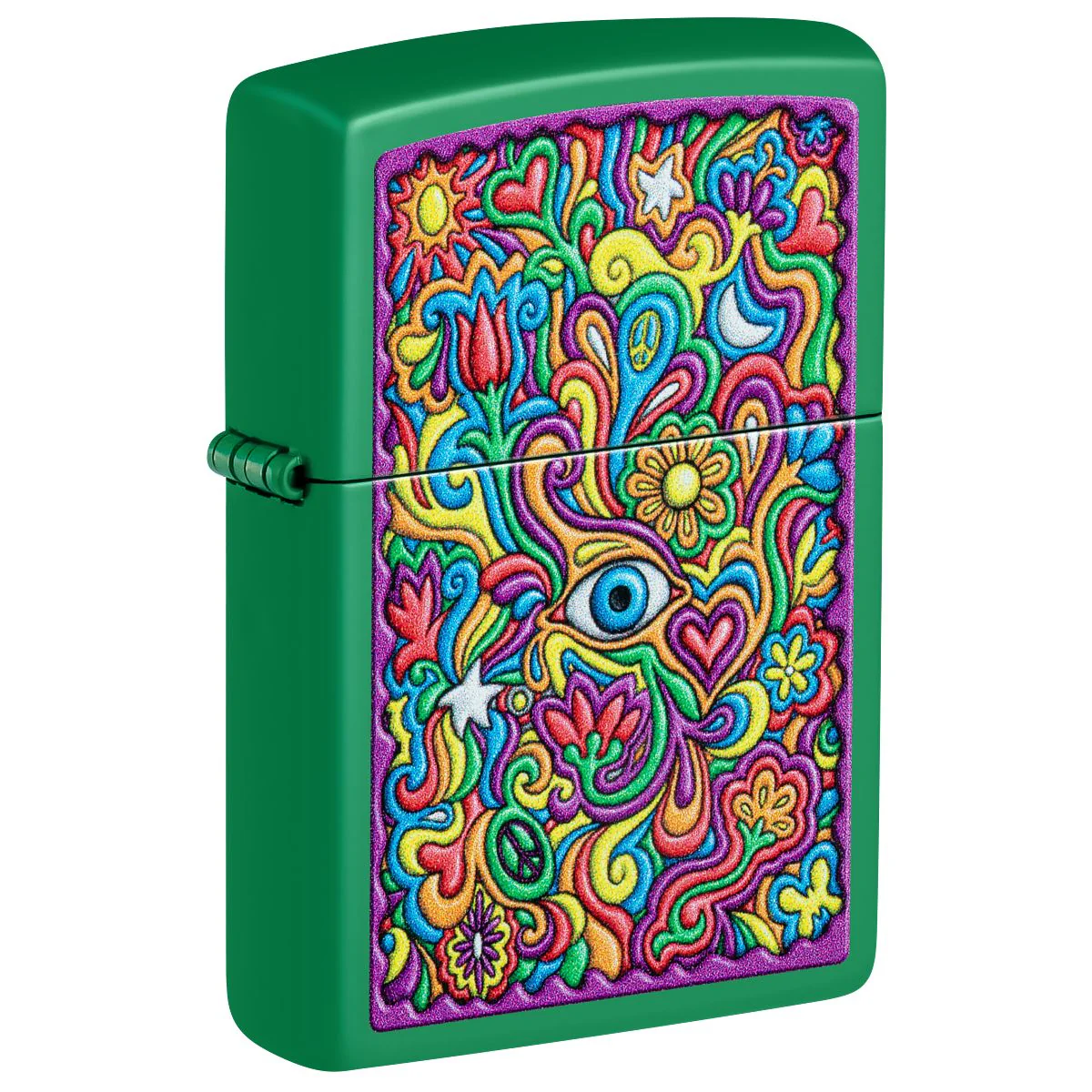 Zippo Lighter: Trippy Design - Grass Green Matte 48957